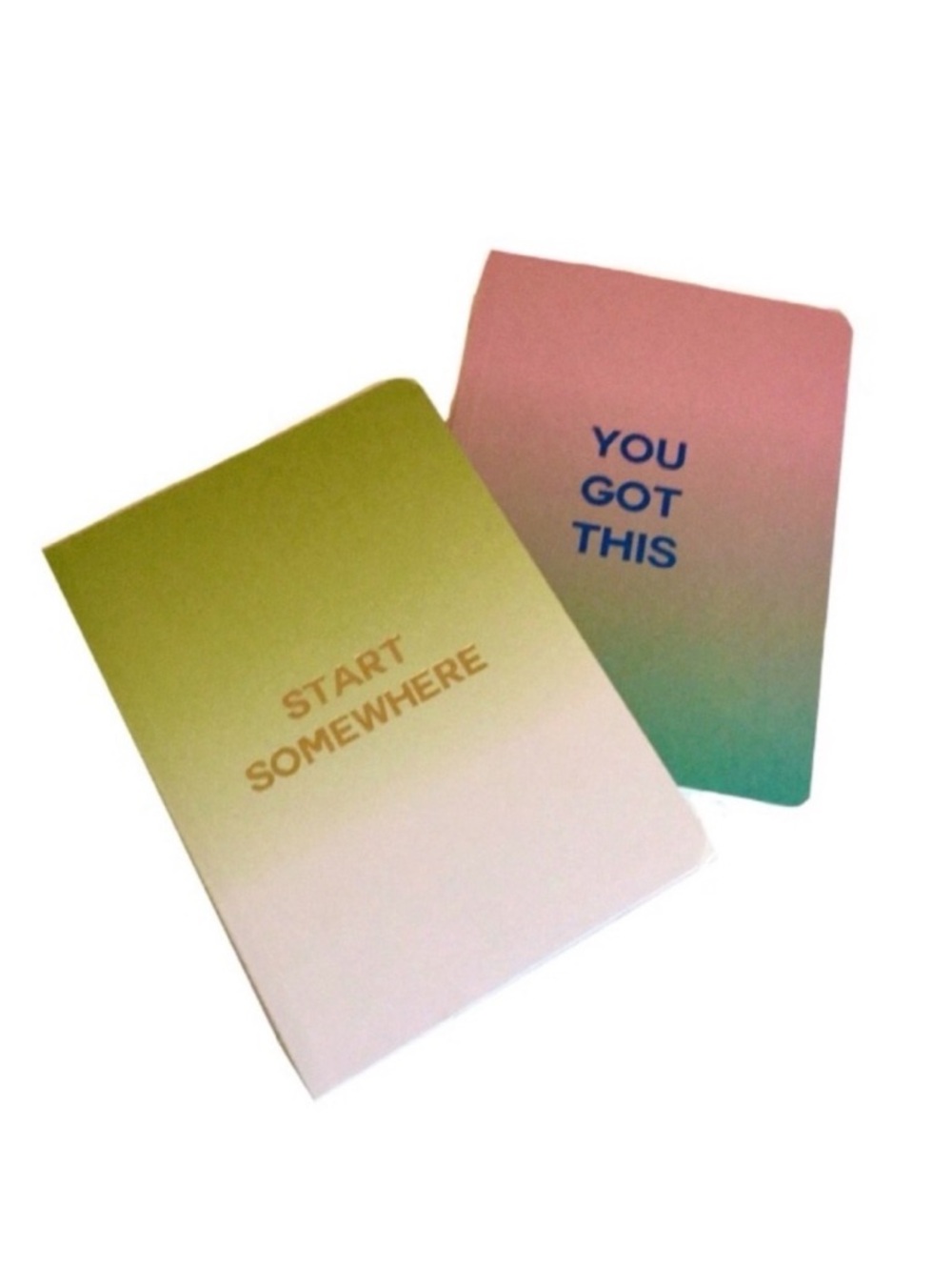 Two Motivational Message Notepads in Ombré Pastels